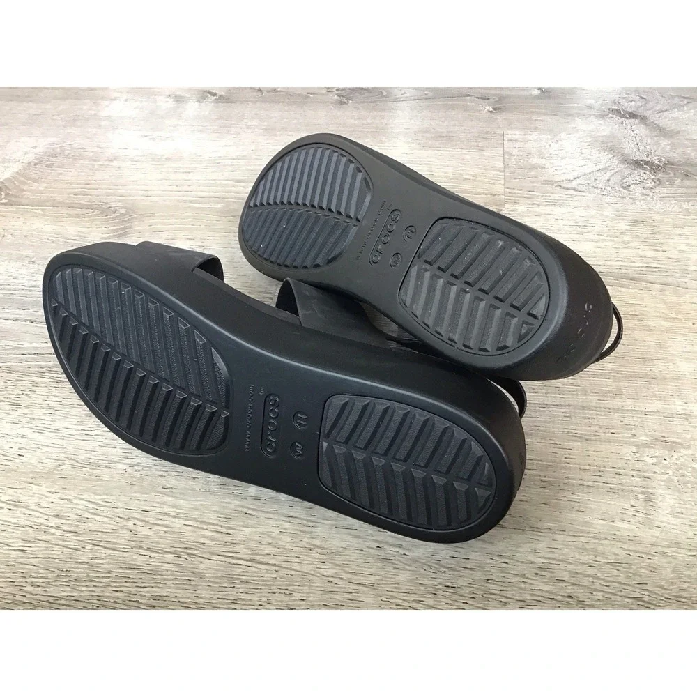 Crocs Brooklyn Low Wedge Women's Size 11 Sandals Black #206453